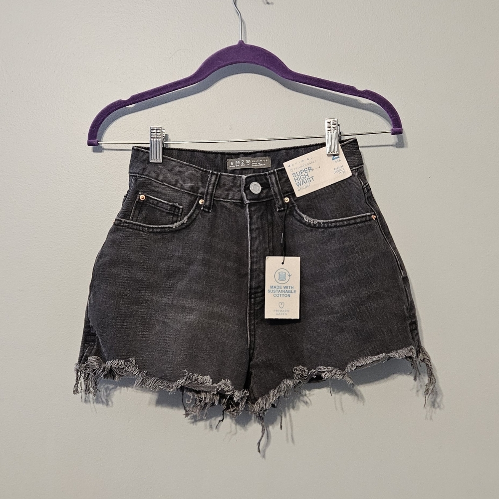 Primark Black Super High Waist Jean Shorts - Picture 2 of 7
